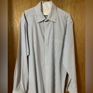 Jos. A. Bank Blue & White Stripped Dress Shirt